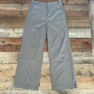 Lattelier Women's Wide Leg Trousers Work Pants in Brown -M